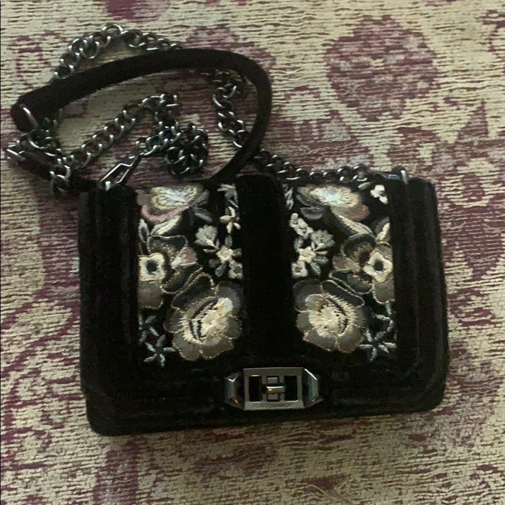Rebecca Minkoff Embroidered Velvet Small Love Bag